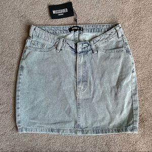 Misguided light wash mini skirt, size 4